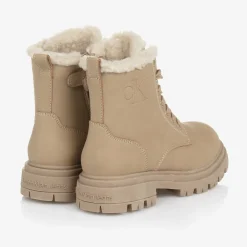 Calvin Klein Boots|Boots*Girls Beige Faux Leather Boots