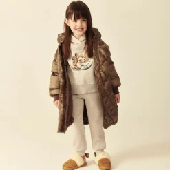 Monnalisa Slippers|Slippers*Girls Beige Faux Suede Sparkle Slippers