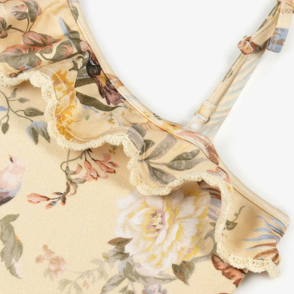 Zimmermann Swimwear*Girls Beige Floral Swimsuit CreamMultiFloral