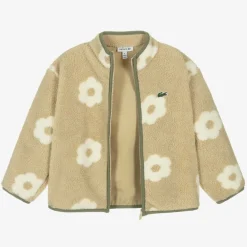Lacoste Coats & Jackets*Girls Beige Floral Teddy Fleece Jacket