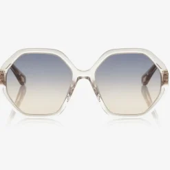 Chloé Clothing Accessories*Girls Beige Hexagonal Sunglasses