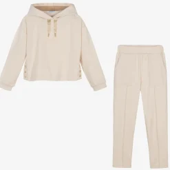 Mayoral Tracksuits*Girls Beige Hooded Tracksuit