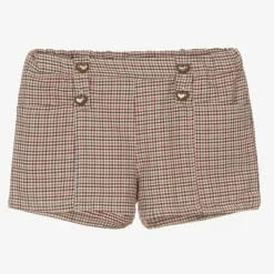 Dr. Kid Shorts*Girls Beige Houndstooth Shorts