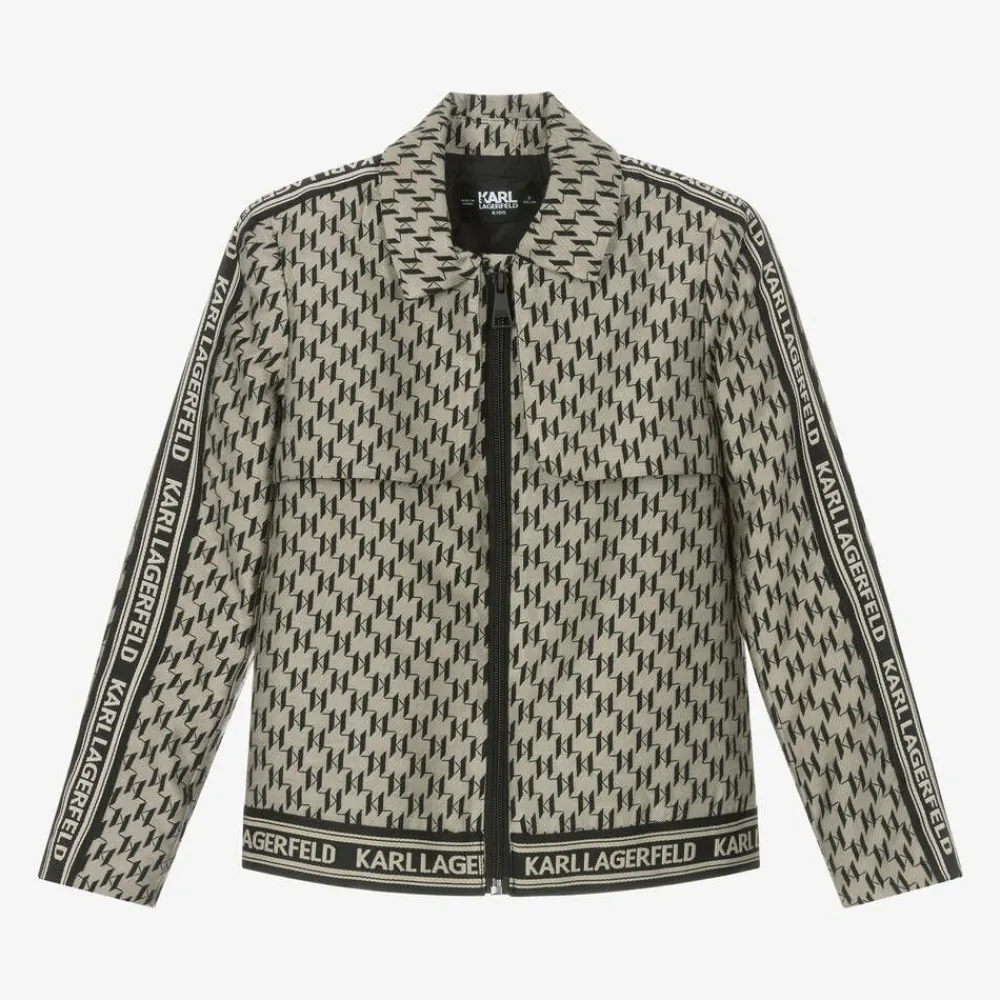 KARL LAGERFELD KIDS Coats & Jackets*Girls Beige KL Monogram Jacket