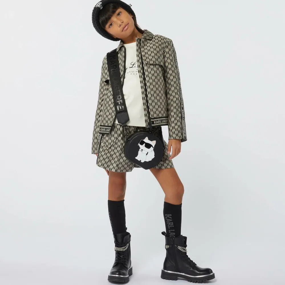 KARL LAGERFELD KIDS Coats & Jackets*Girls Beige KL Monogram Jacket