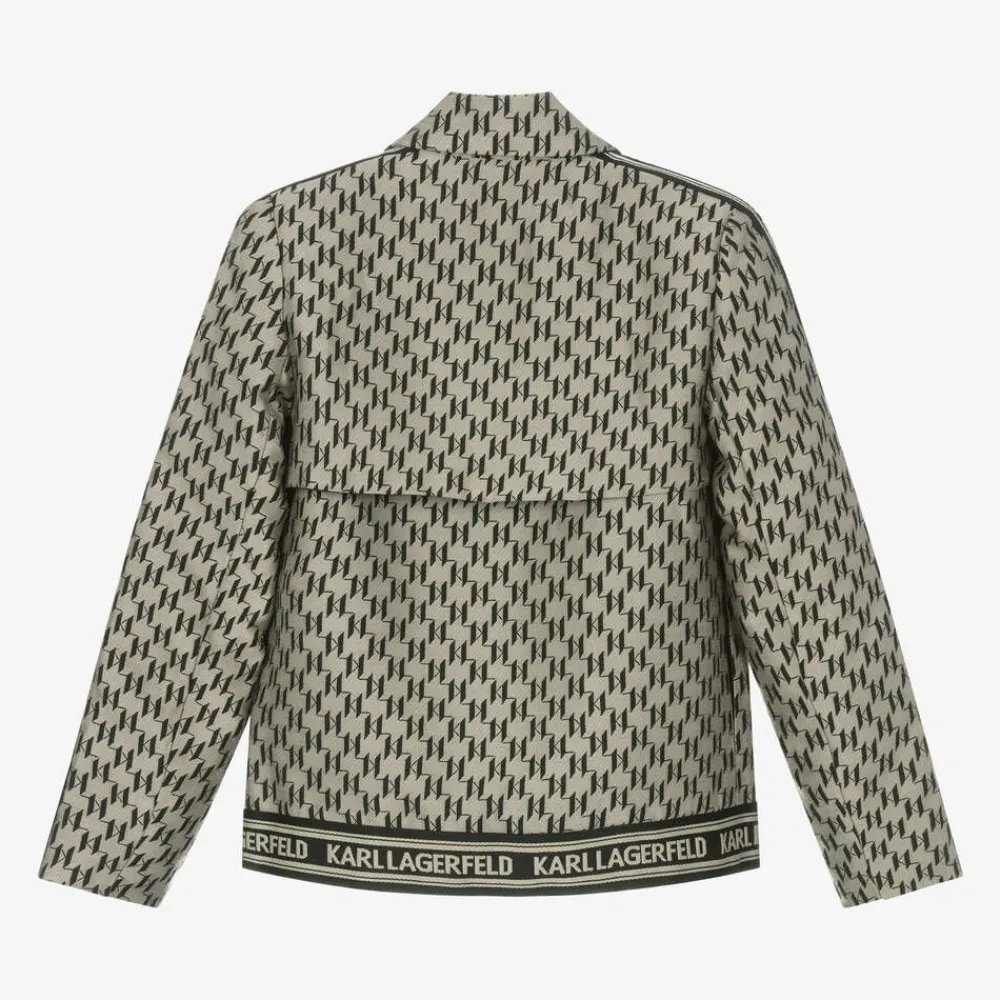 KARL LAGERFELD KIDS Coats & Jackets*Girls Beige KL Monogram Jacket