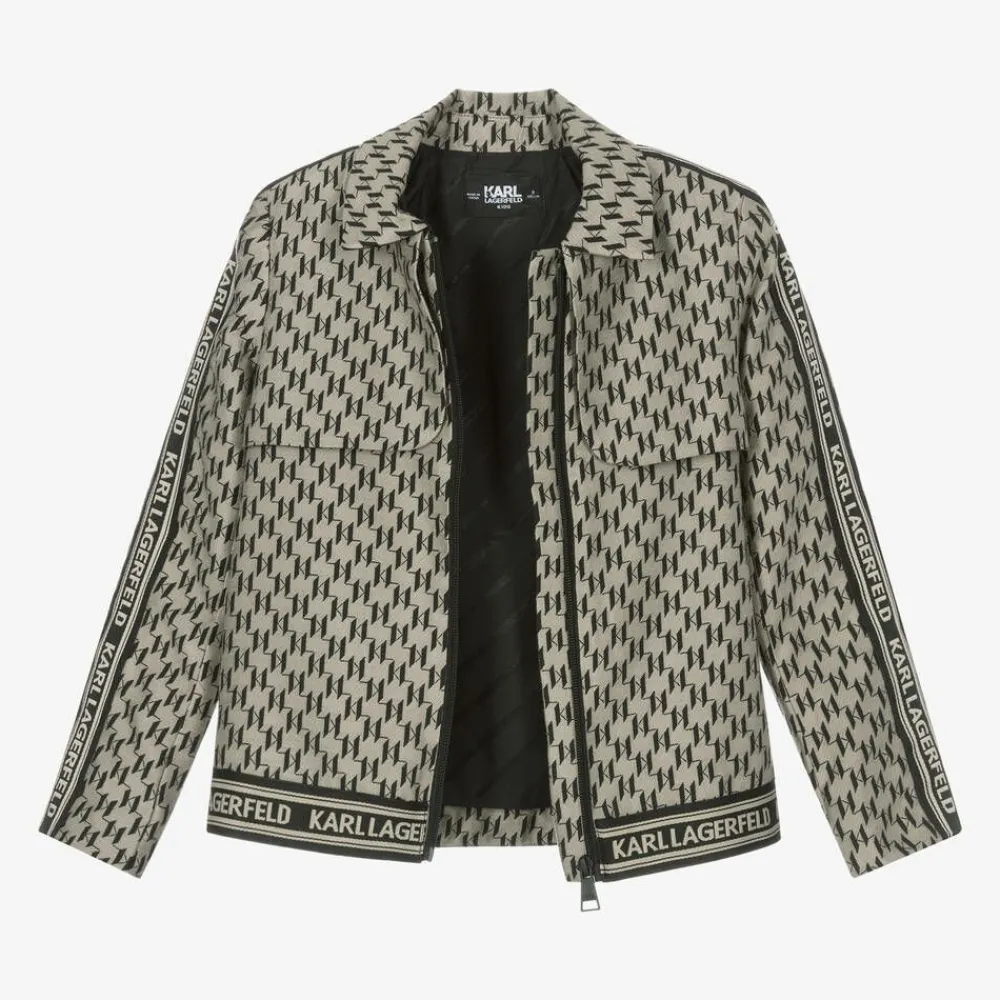 KARL LAGERFELD KIDS Coats & Jackets*Girls Beige KL Monogram Jacket