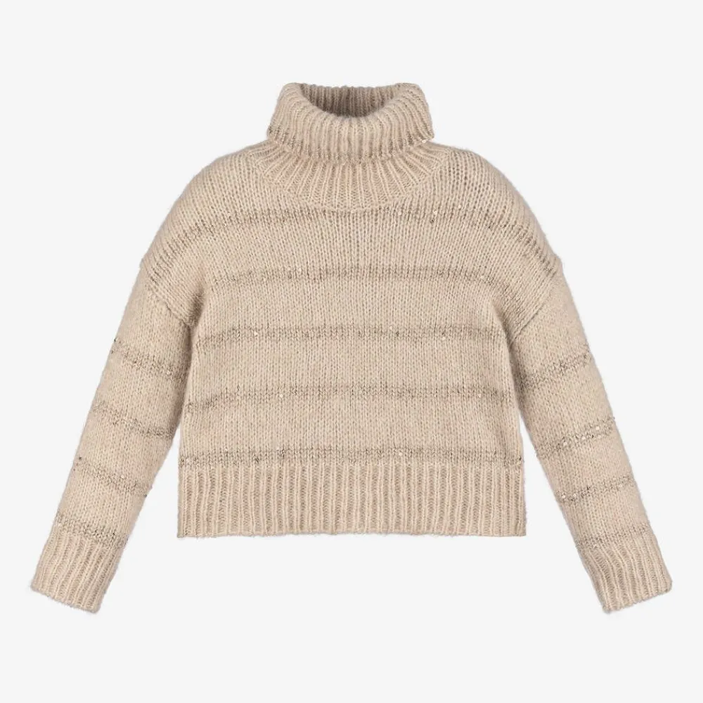 Abel amp; Lula Tops*Girls Beige Knitted Sweater