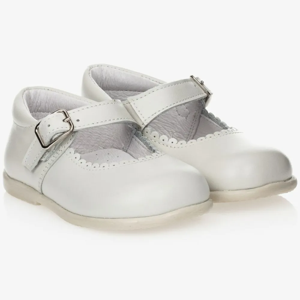 Childrens Classics Bar Shoes*Girls Beige Leather Shoes
