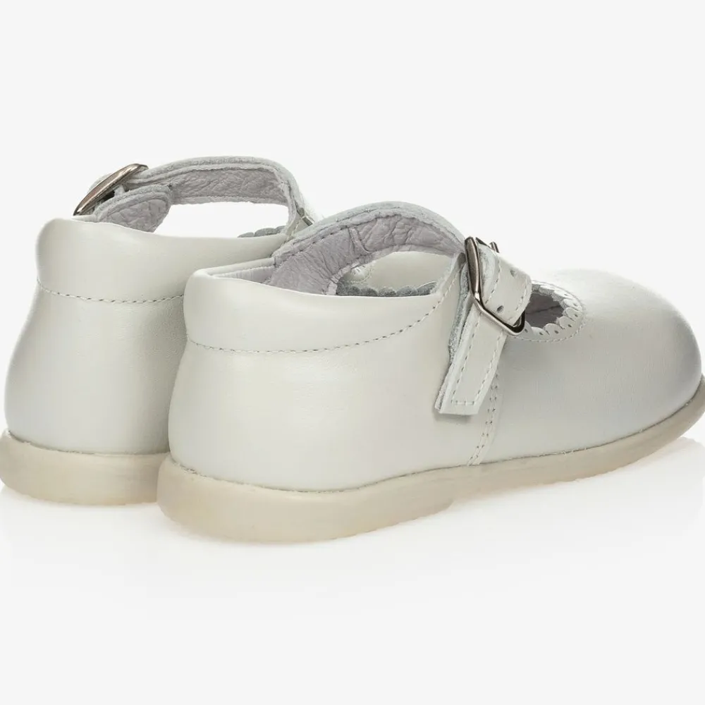 Childrens Classics Bar Shoes*Girls Beige Leather Shoes