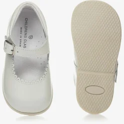 Childrens Classics Bar Shoes*Girls Beige Leather Shoes