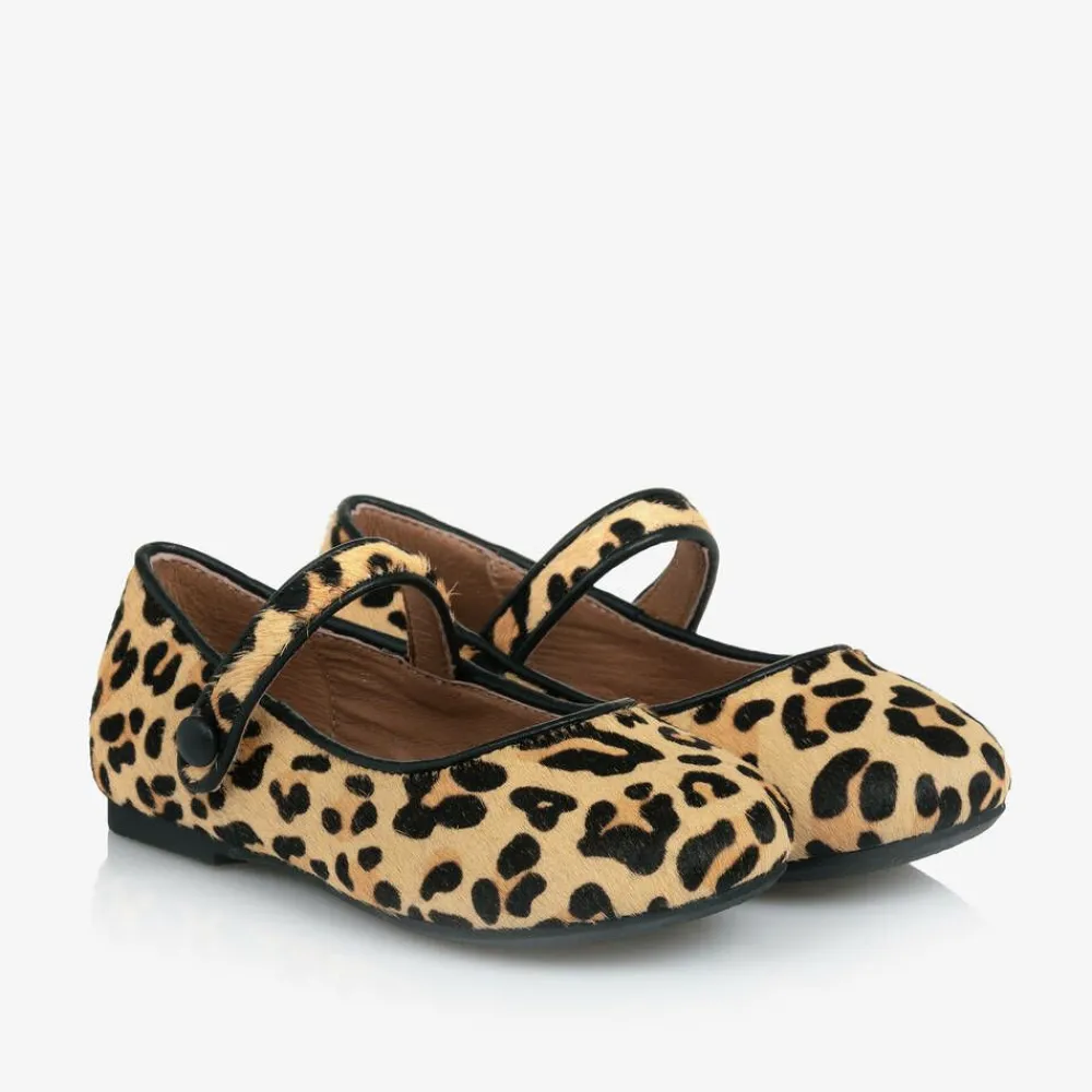 Age of Innocence Bar Shoes|Bar Shoes*Girls Beige Leopard Print Bar Shoes