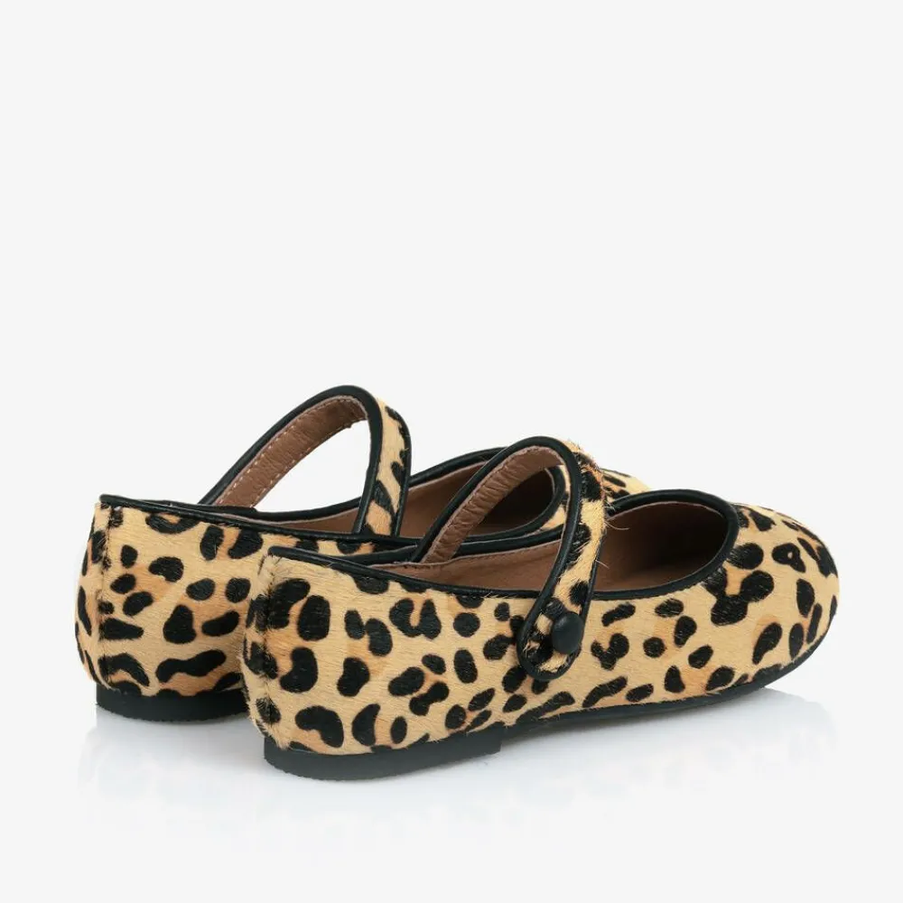 Age of Innocence Bar Shoes|Bar Shoes*Girls Beige Leopard Print Bar Shoes