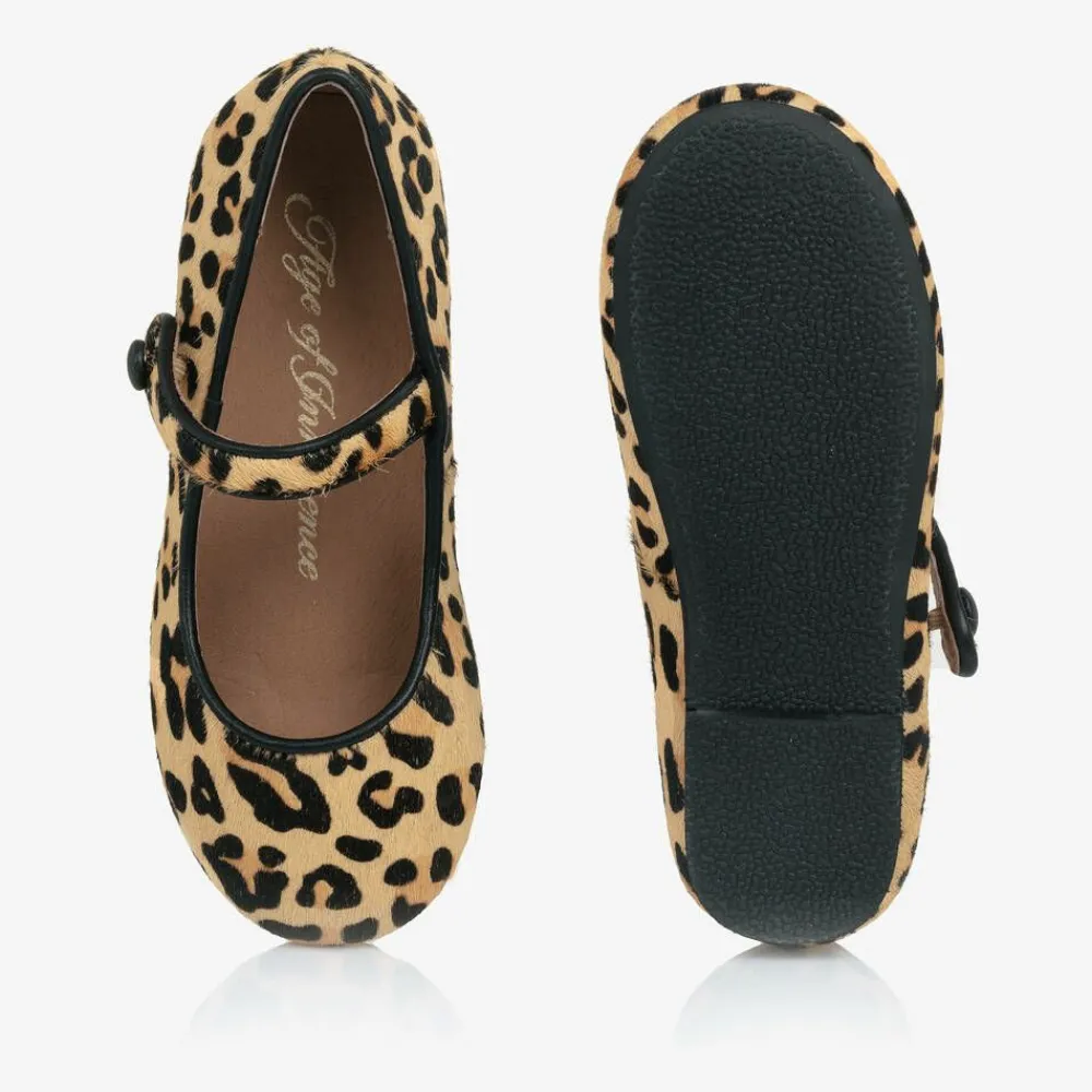 Age of Innocence Bar Shoes|Bar Shoes*Girls Beige Leopard Print Bar Shoes