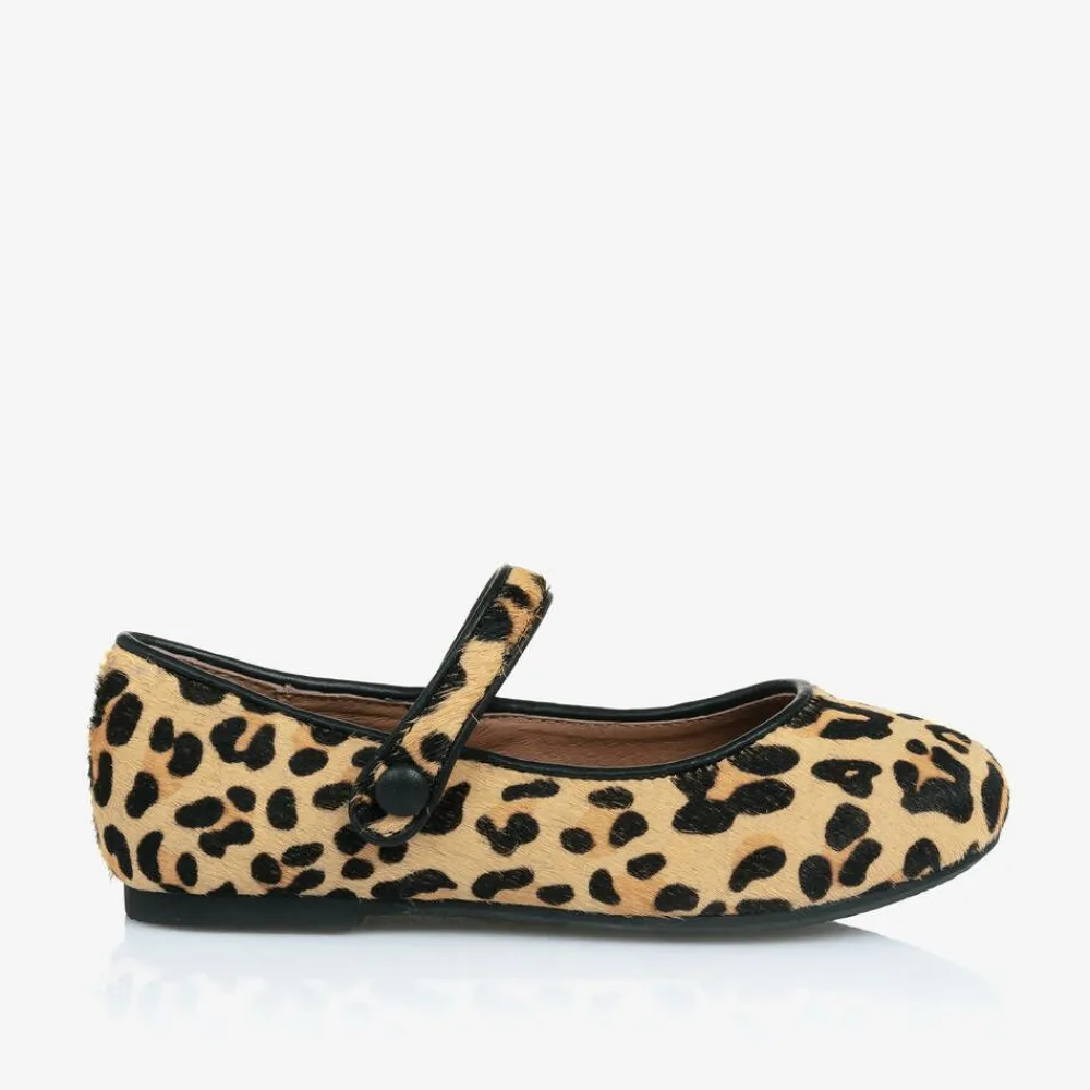 Age of Innocence Bar Shoes|Bar Shoes*Girls Beige Leopard Print Bar Shoes