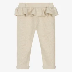 Everything Must Change Trousers*Girls Beige Marl Cotton Bow Trousers