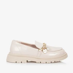 Mayoral Loafers & Moccasins|Loafers & Moccasins*Girls Beige Patent Faux Leather Loafers