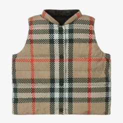 Burberry Coats & Jackets*Girls Beige Reversible Check Gilet