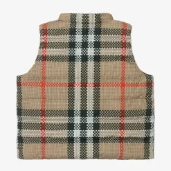 Burberry Coats & Jackets*Girls Beige Reversible Check Gilet