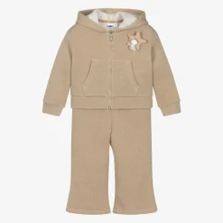iDO Baby Tracksuits*Girls Beige Sparkle Star Tracksuit