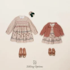 Miranda Dresses*Girls Beige Star Print Cotton Dress