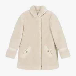 Mayoral Coats & Jackets*Girls Beige Teddy Fleece Coat