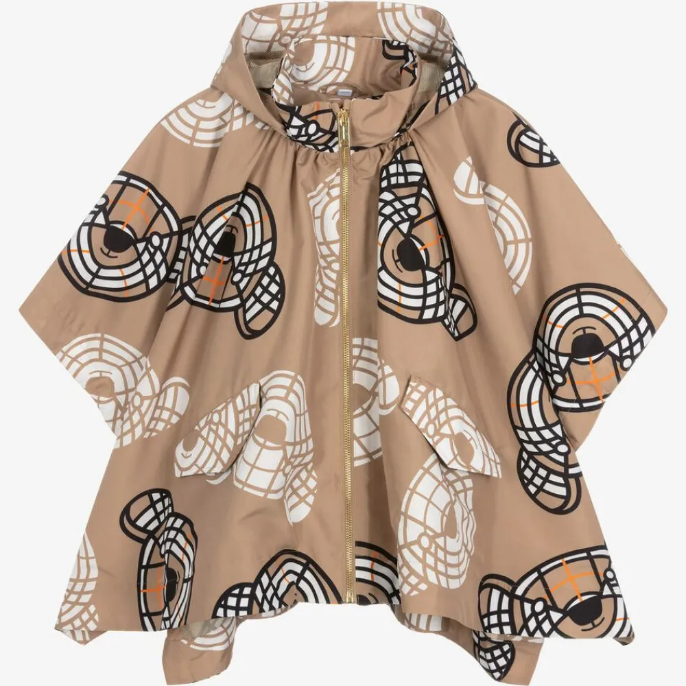 Burberry Coats & Jackets*Girls Beige Thomas Bear Cape
