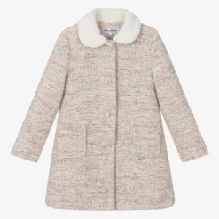 Tartine et Chocolat Coats & Jackets*Girls Beige Tweed Coat