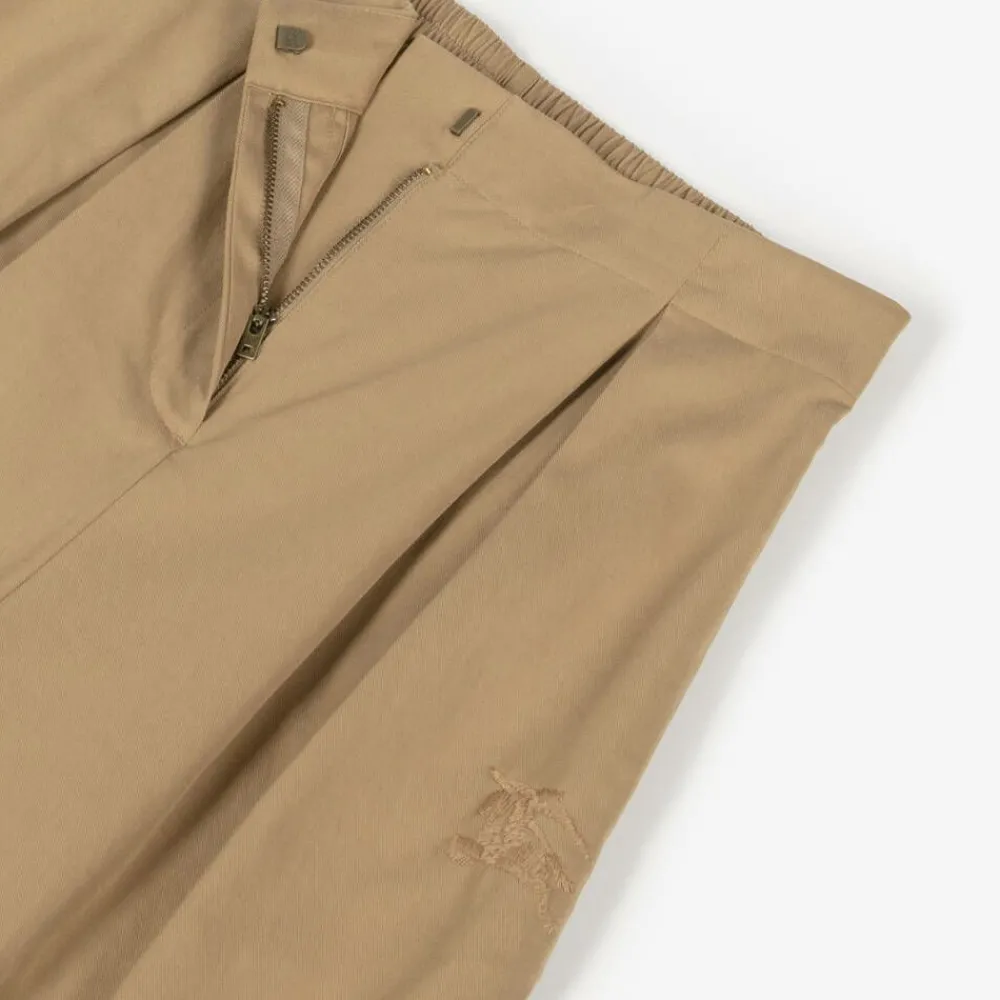 Burberry Trousers*Girls Beige Wide Leg Twill Trousers
