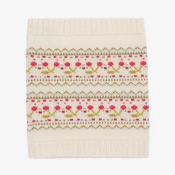 Bonpoint Scarves*Girls Beige Wool & Cashmere Cherry Snood