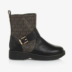 Michael Kors Kids Boots|Boots*Girls Black & Brown Faux Leather Boots