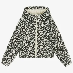 Moncler Enfant Coats & Jackets*Girls Black & Ivory Maisha Jacket