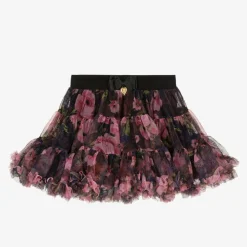 Angels Face Skirts*Girls & Pink Rose Tulle Tutu Skirt Black