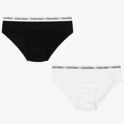 Calvin Klein Underwear*Girls Black & White Cotton Knickers (2 Pack)