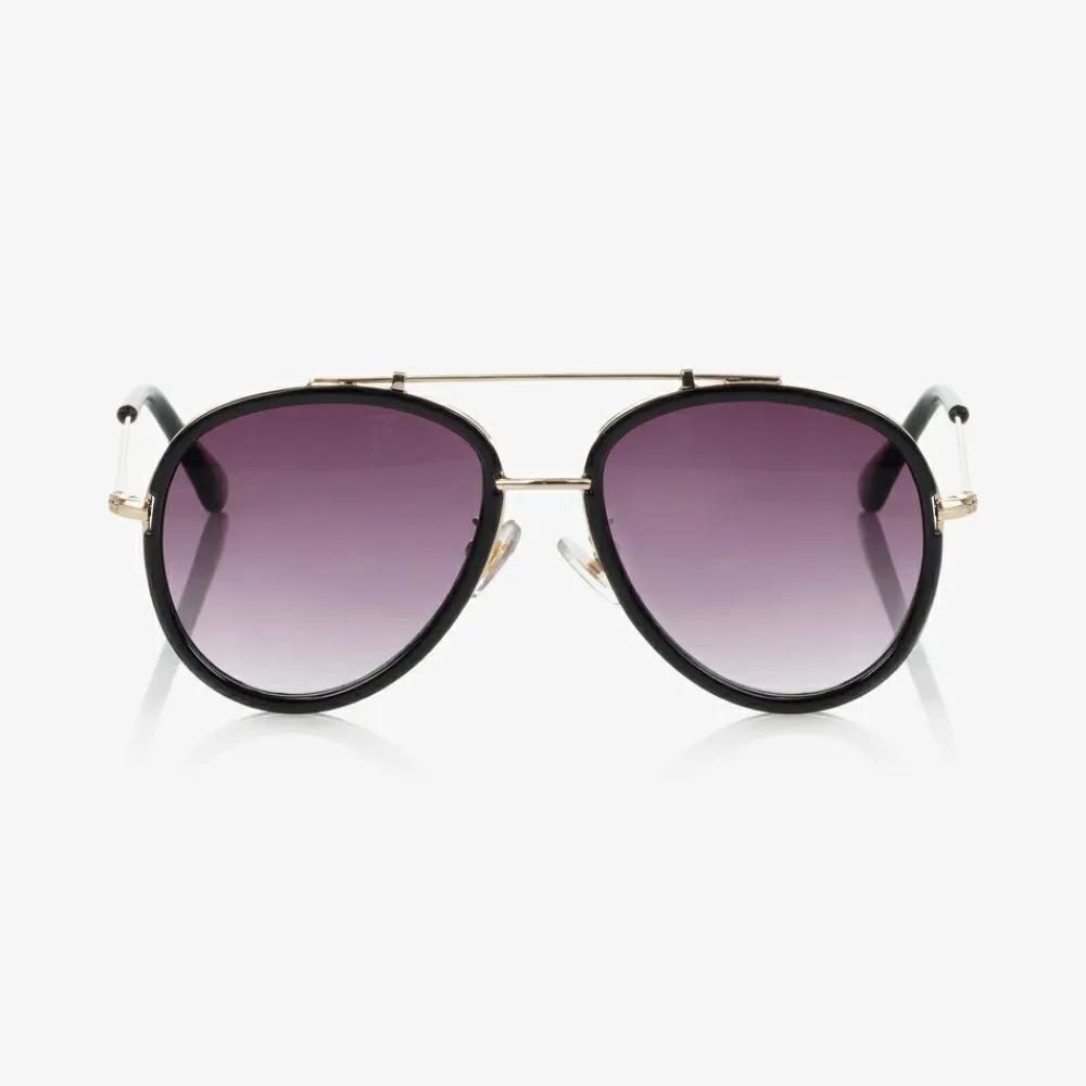 Angels Face Clothing Accessories*Girls Black Aviator Sunglasses