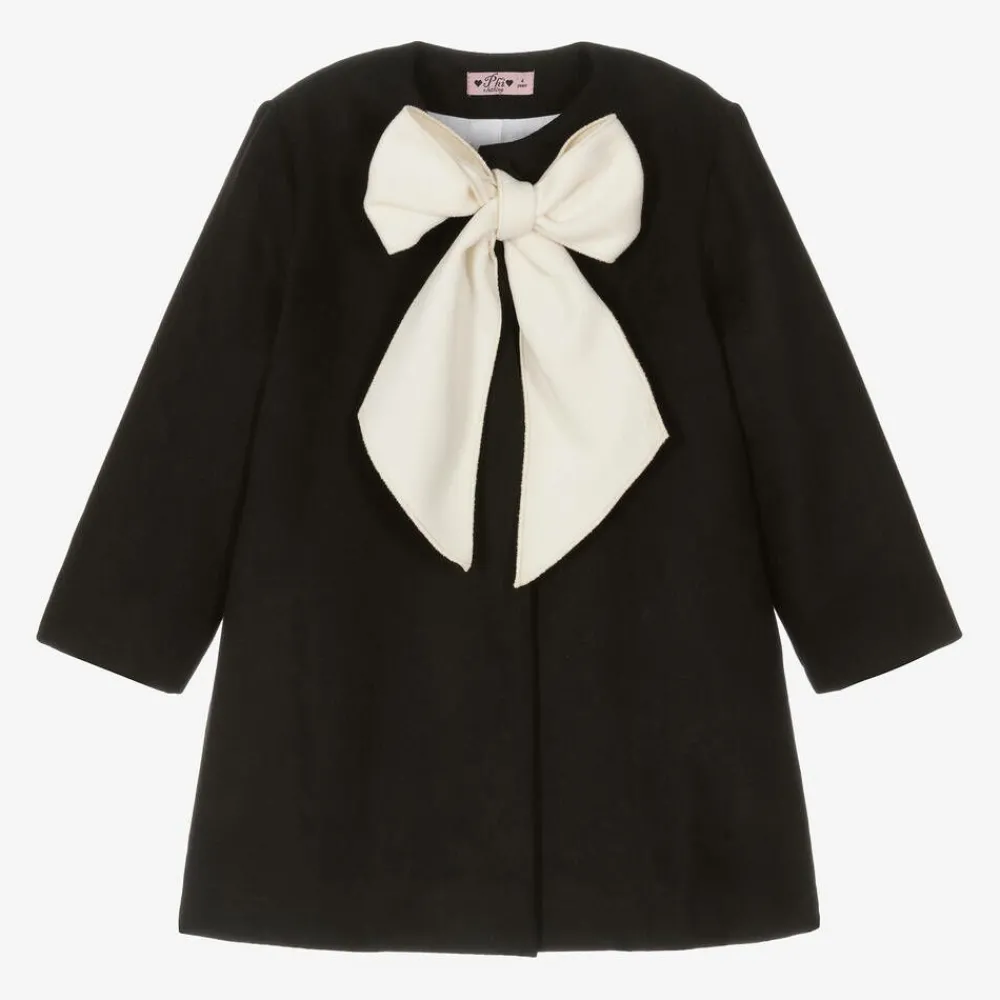 Phi Clothing Coats & Jackets*Girls Black Bow Coat