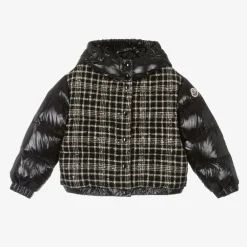 Moncler Enfant Coats & Jackets*Girls Black Checked Dale Down Jacket
