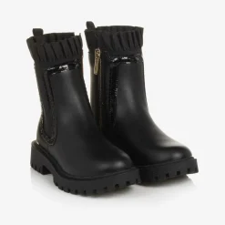 Angels Face Boots|Boots*Girls Chelsea Ruffle Boots Black
