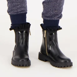 Angels Face Boots|Boots*Girls Chelsea Ruffle Boots Black