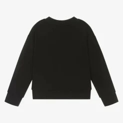 Stella McCartney Kids Tops*Girls Black Cotton Cat Sweatshirt
