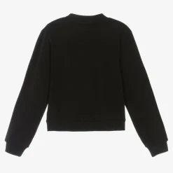 Guess Tops*Girls Black Cotton Diamanté Sweatshirt