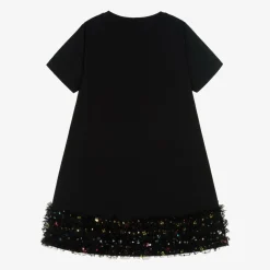 AIGNER Dresses*Girls Black Cotton Handbag Print Dress