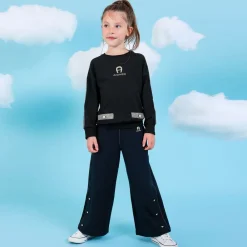 AIGNER Tops*Girls Black Cotton Sweatshirt
