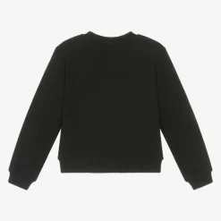 Moschino Kid-Teen Tops*Girls Black Cotton Teddy Bear Sweatshirt