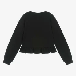 Moschino Kid-Teen Tops*Girls Black Cotton Teddy Bear Sweatshirt
