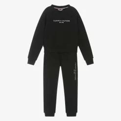 Tommy Hilfiger Tracksuits*Girls Black Cotton Tracksuit