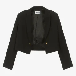 Moschino Kid-Teen Coats & Jackets*Girls Black Cropped Crêpe Blazer