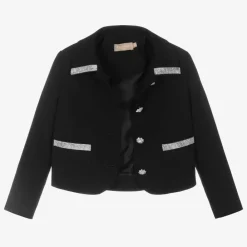 Elie Saab Coats & Jackets*Girls Black Crêpe Diamanté Blazer