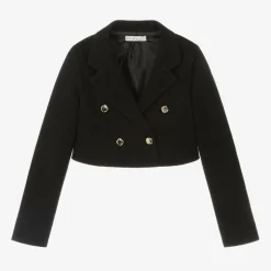 Elsy Coats & Jackets*Girls Black Crêpe Jersey Cropped Blazer