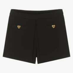 Moschino Kid-Teen Shorts*Girls Black Crêpe Shorts